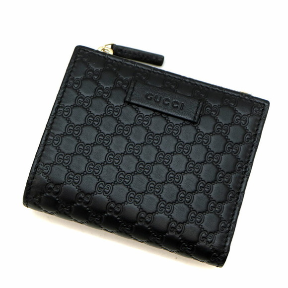Gucci Wallet Black Leather Bifold Micro ssima - Picture 1 of 6